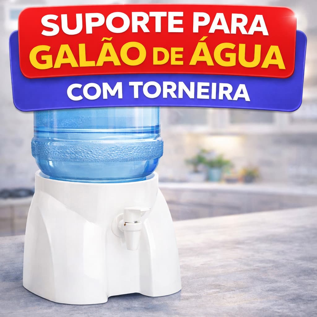 Suporte Galão Água 10L 20L Base Filtro Bebedouro Torneira Plástico Resistente Cozinha