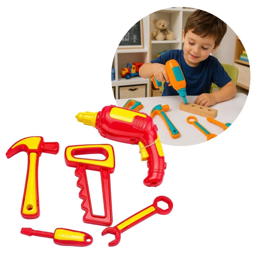 Brinquedo Infantil Kit de Ferramentas Oficina Legal 5 Peças