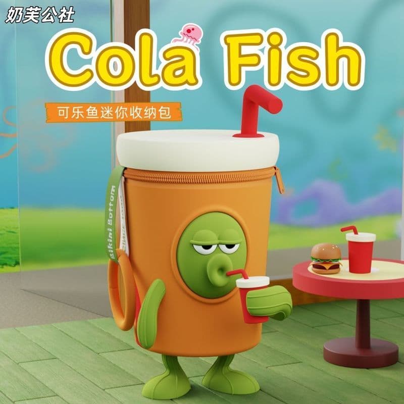 Cola forma de peixe Mini saco de armazenamento nicho bonito dos desenhos animados bob esponja calça quadrada Biqibao Res
