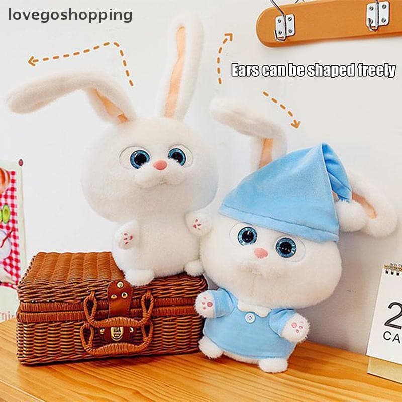 [lovego] Brinquedo de Pelúcia Coelho Branco de 35cm, Boneco de Desenho Animado Fofo com Orelhas Móveis I S765