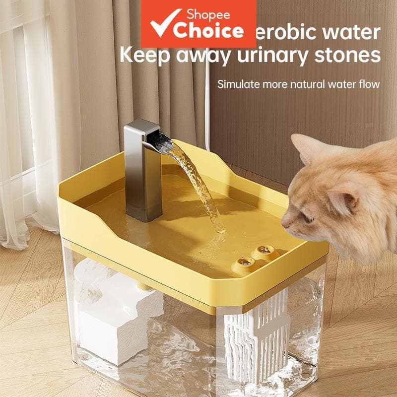 Dispensador Automático Fonte de Água para Cães e Gatos com Filtro Silencioso de Circulação e Grande Capacidade