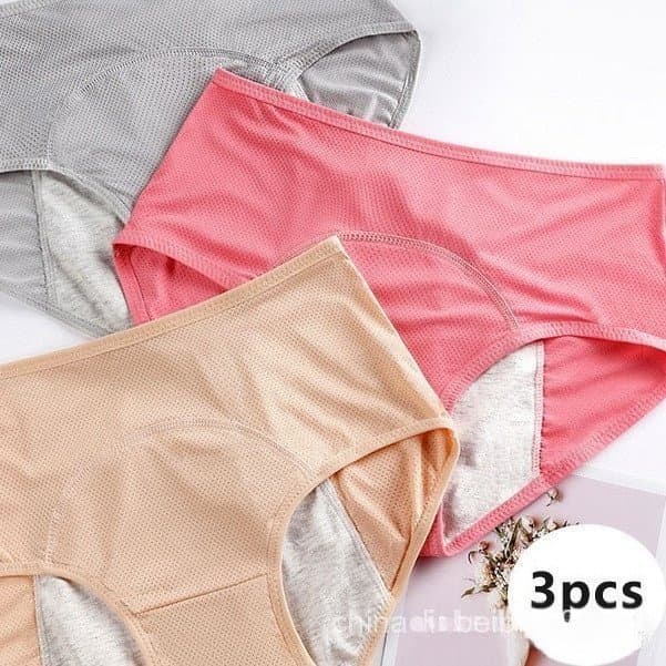 3 pcs/set Calcinha Menstrual Incontinência Antibacteriana Período Metal À Prova De Vazamentos