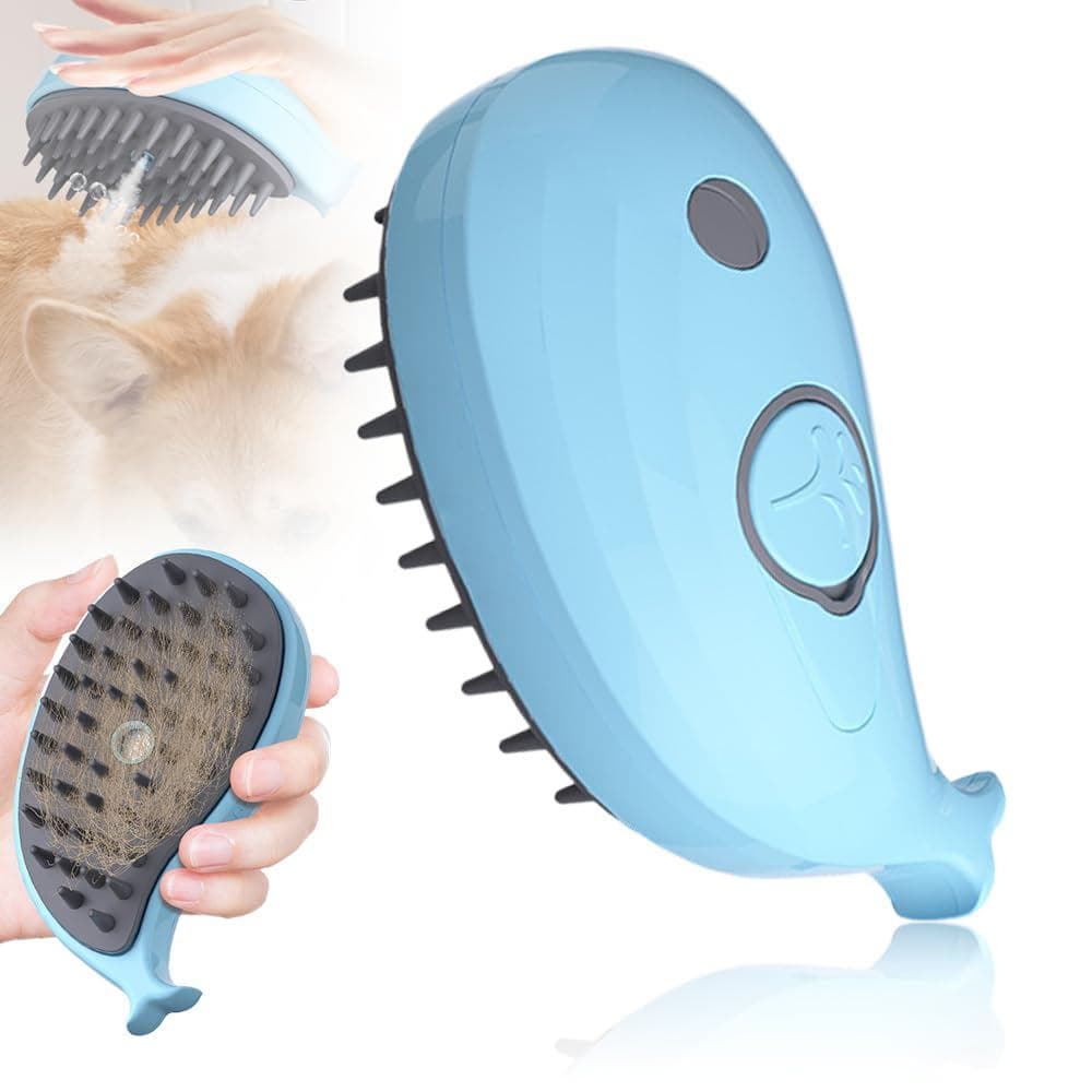 Escova a vapor para animais de estimação, recarregável por USB, adequada para gatos e cães, nano névoa, spray, remoção d