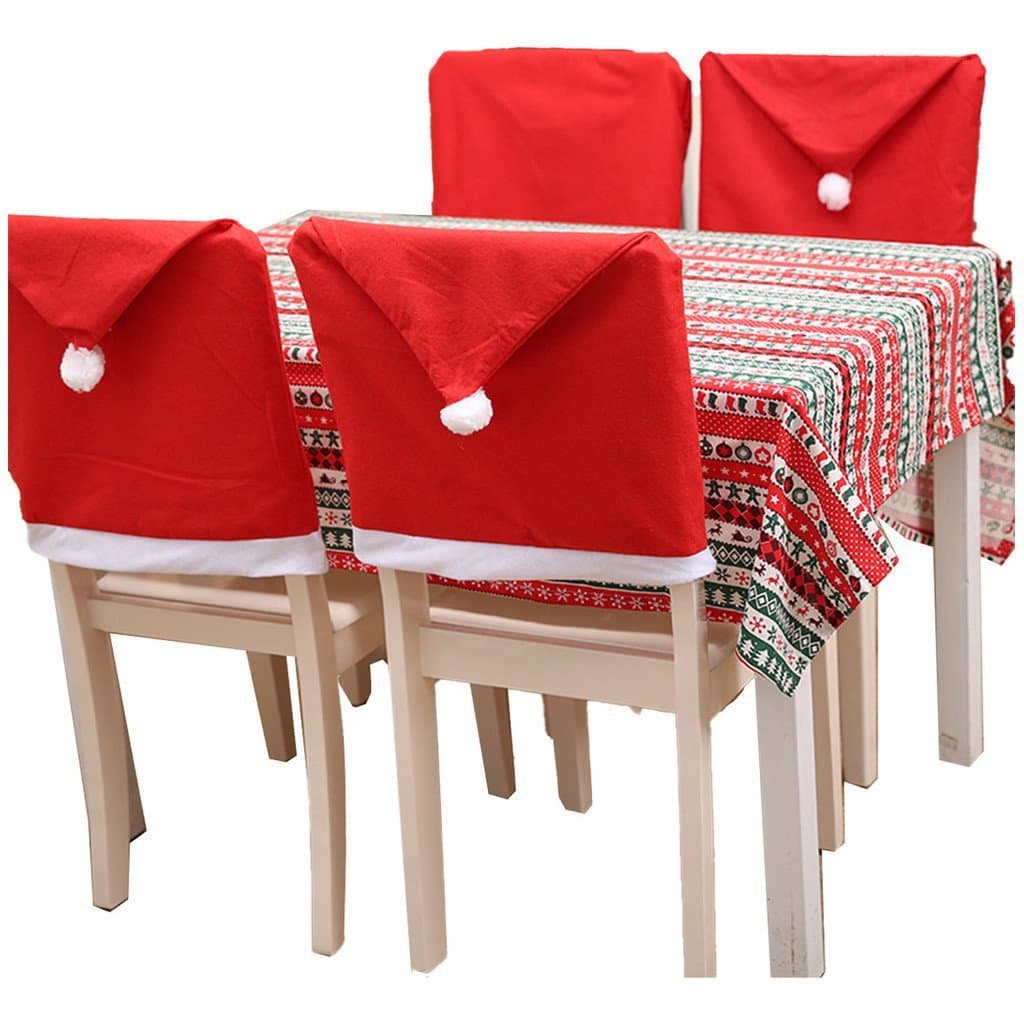Kit 6 Capa de Cadeira Natal - Gorro de Natal - Decoração Natalina