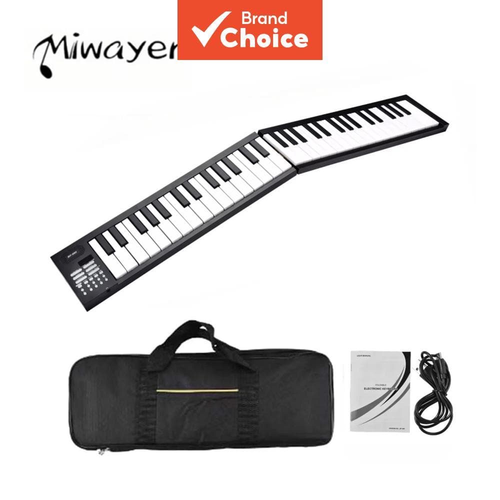 Miwayer Dobrável 61 Teclas Piano Eletrônico Digital Teclado Recarregável Portátil Para Estudantes Iniciantes Viagens Com