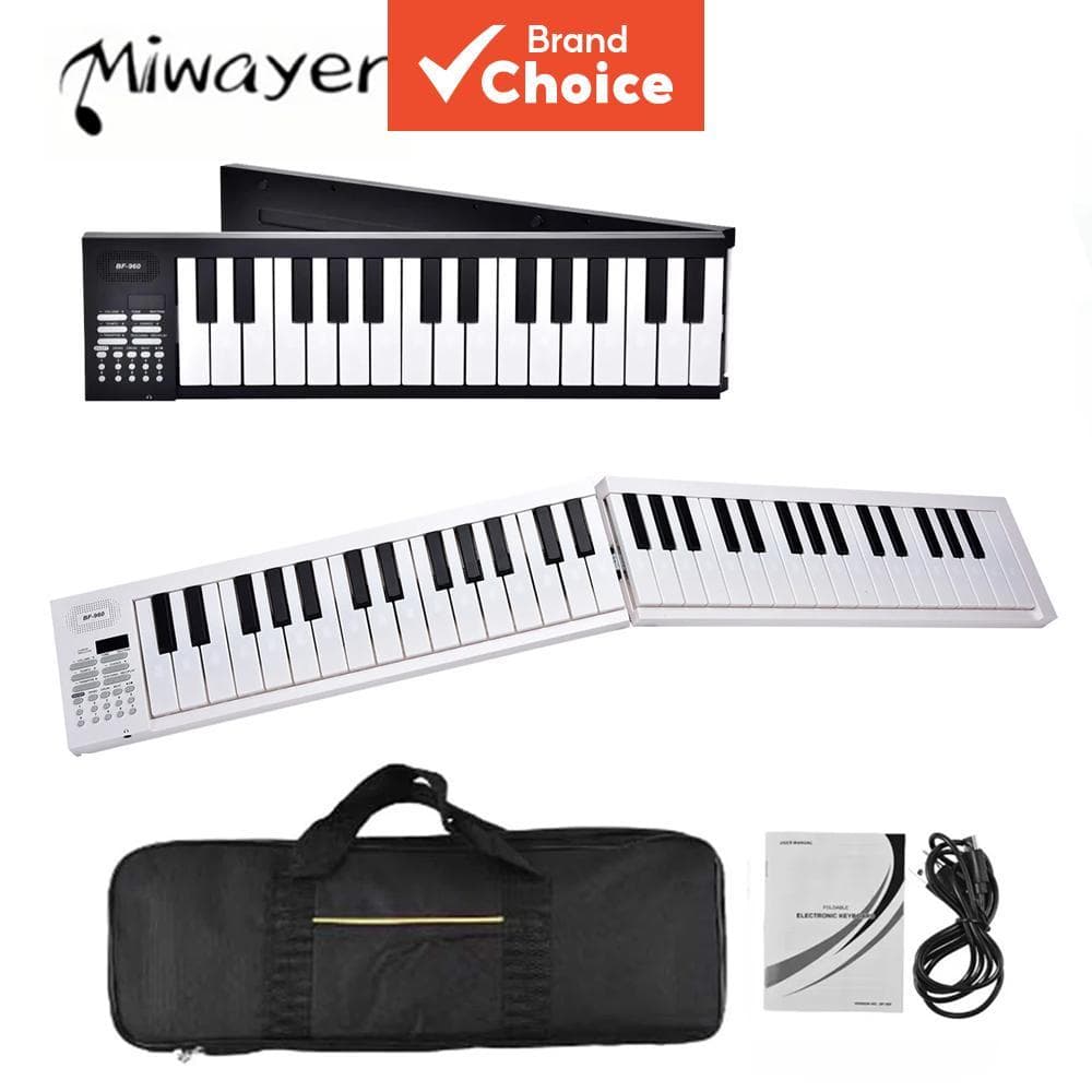 Miwayer Dobrável 61 Teclas Piano Eletrônico Portátil Teclado Digital Tamanho Completo Com Gravação Ritmo Metrônomo Recar