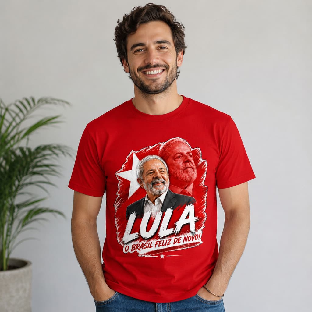 Camiseta Lula Luis Inácio Unissex Masculina Feminina Estilo Esquerda Pt Partido Confortável Algodão Leve Entrega Rápida