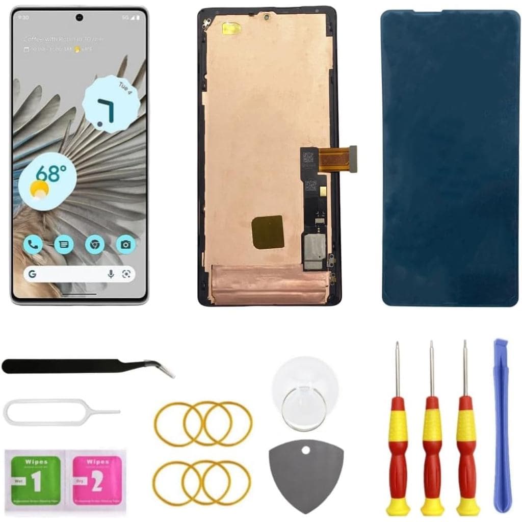 Tela OLED para Google Pixel 7 Pro 5G, Substituição de Display LCD GP4BC GE2AE, Conjunto de Tela Touch Digitizer com Kit