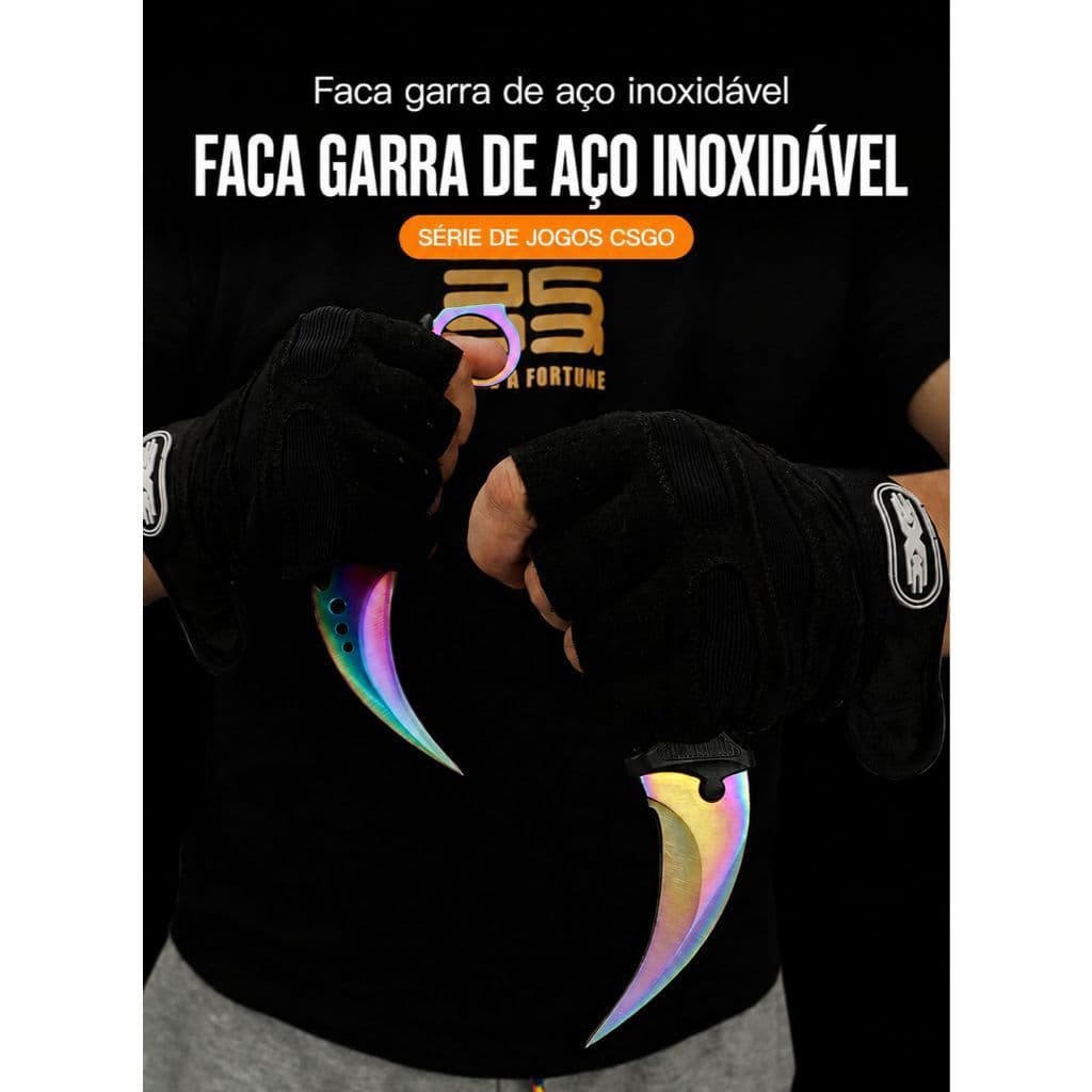 Faca de Garra Tática Militar Com Bainha E Cordão Caniverte de Coleção Camping Pesca Uso Doméstico