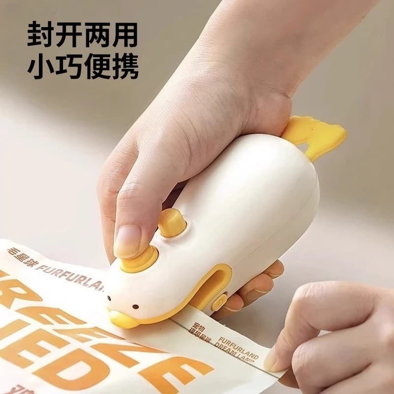 Mini selador de embalagens plásticas recarregável para uso doméstico, tipo prensa manual, para selar sacos plásticos, se