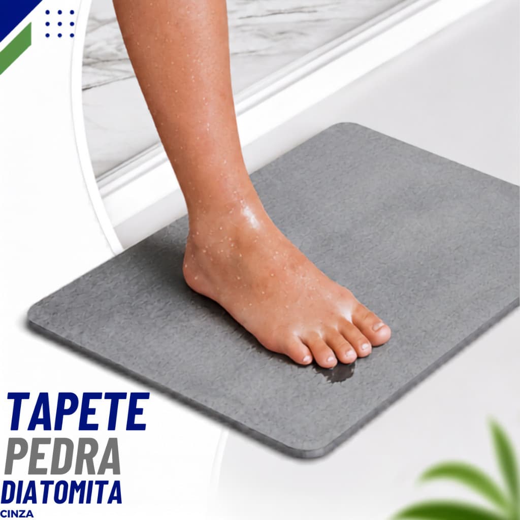 Tapete de banheiro de pedra diatomácea 60cm x 39cm multifuncional absorção rápida de água antiderrapante