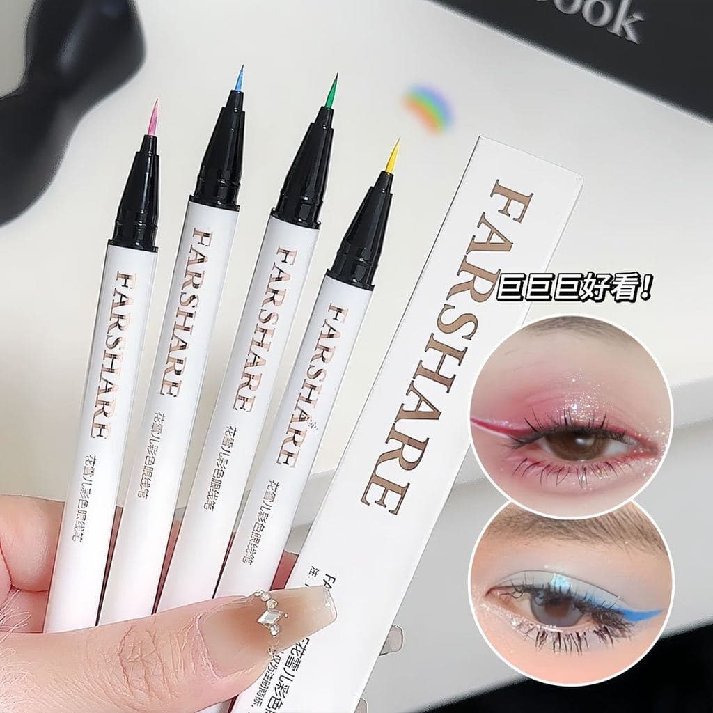 Caneta delineadora líquida colorida ultrafina, à prova d'água, de longa duração, sem manchas, delineador branco para ini