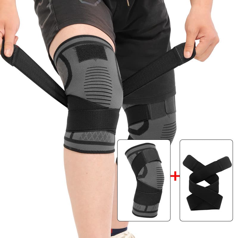 Joelheiras esportivas de compressão com alça removível, basquete, corrida, agachamento, Fitness, equipamento de proteção