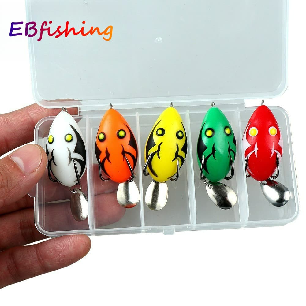 5 Pçs Boxxed Macio Sapo Isca Pequena De Pesca 4cm/5g Fundição Mini Trovão