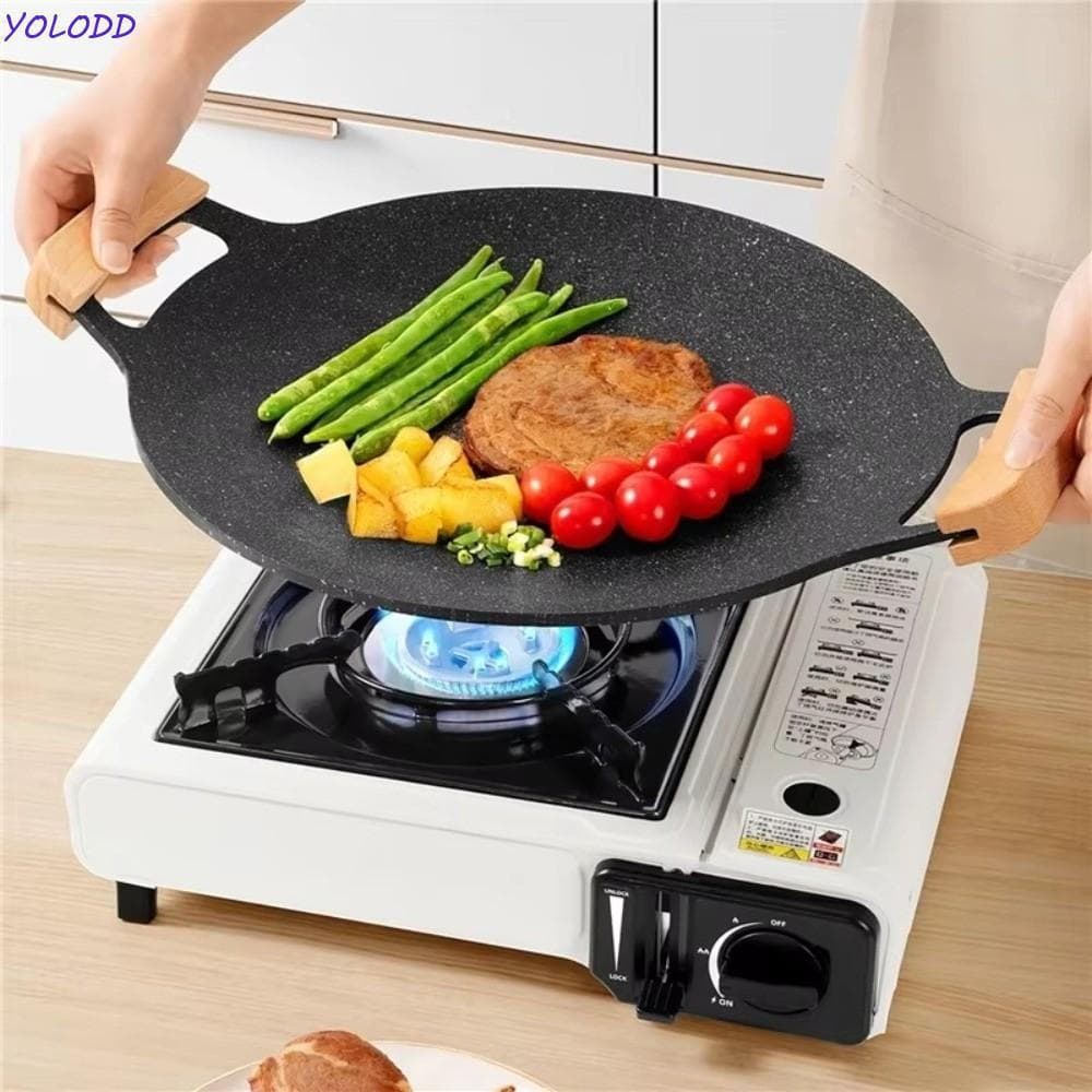Panela de Churrasco Coreana YOLODD, Grelha Sem Fumaça com Alça 30/32/34/36/38 cm, Chapa de Churrasco Redon 2026