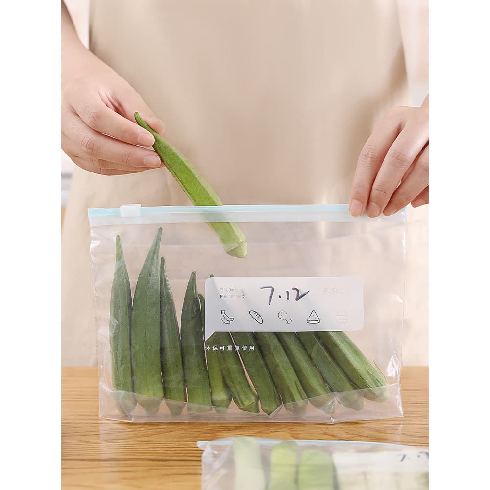 Transparente transparente engrossado saco de bloqueio deslizante saco com zíper vegetal frutas alimentos selado saco gel