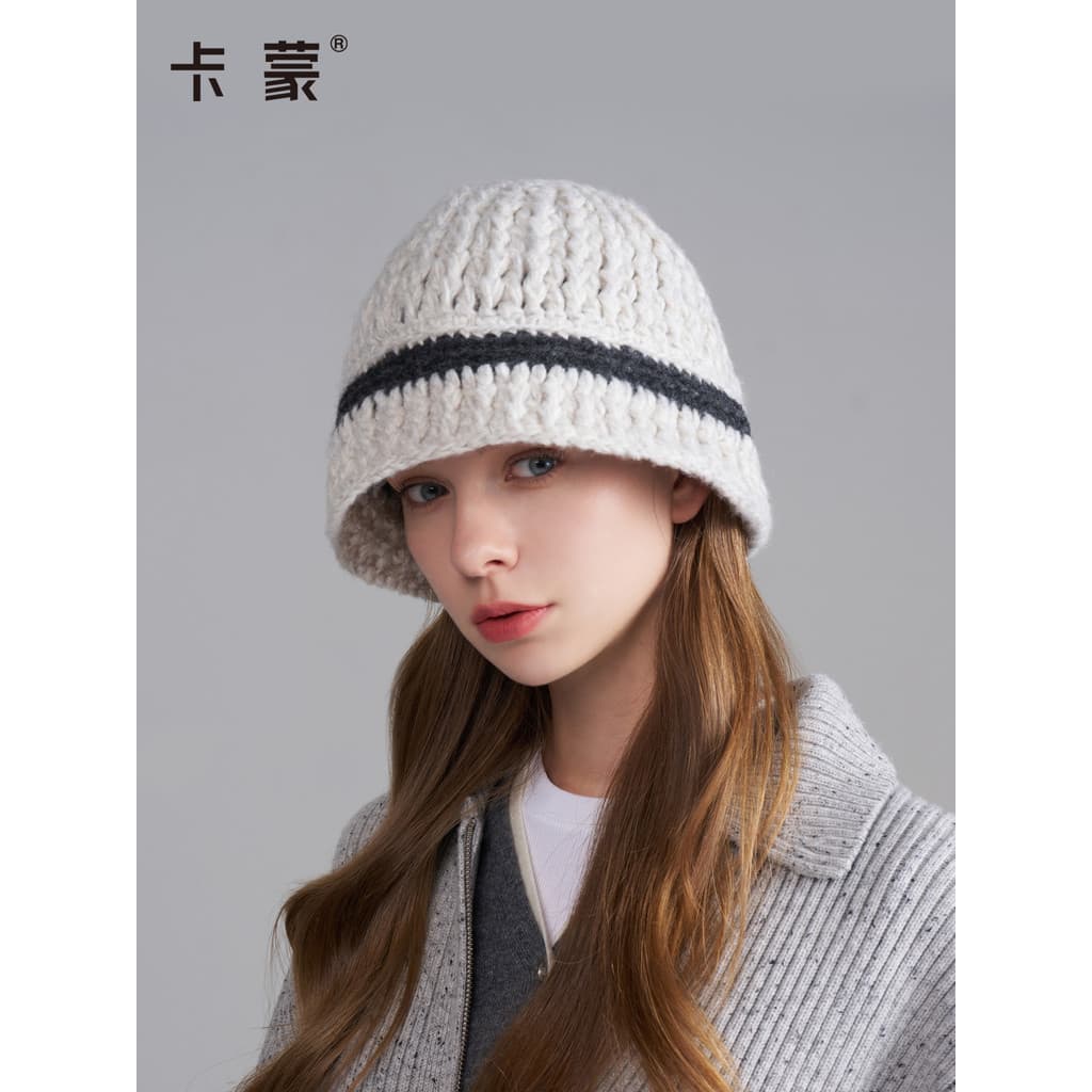 Kenmont kenmont chapéu balde de malha feminino 2025 novo estilo estilo japonês fio bacia chapéu estilo literário chapéu