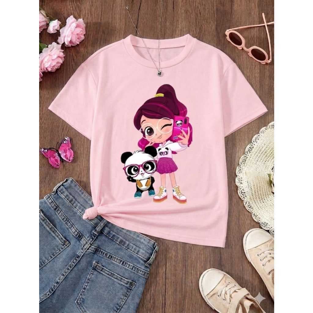 Camisa Luluca com Panda Infantil Camiseta Luluca Panda Estampada Blusa Infantil Presente para Fãs,junenil,menina,casual