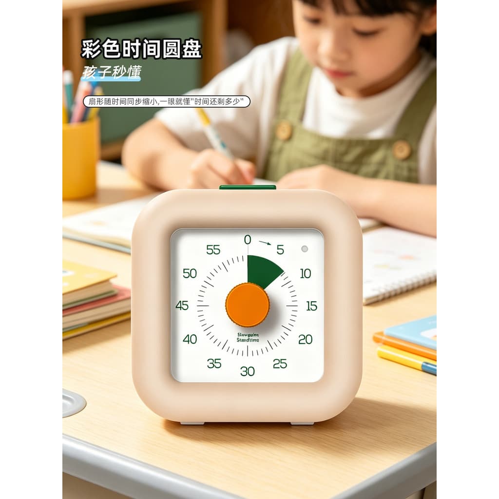 Estudante autodisciplina relógio-em ferramenta útil portátil Desktop dos desenhos animados cor Dial temporizador simples