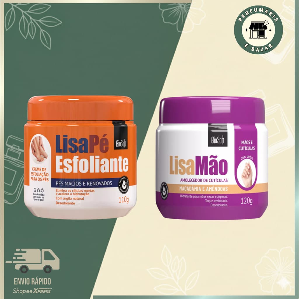 Kit Spa para Pés e Mãos Lisa Pé Esfoliante + Lisa Mão Amolecedor de Cutículas