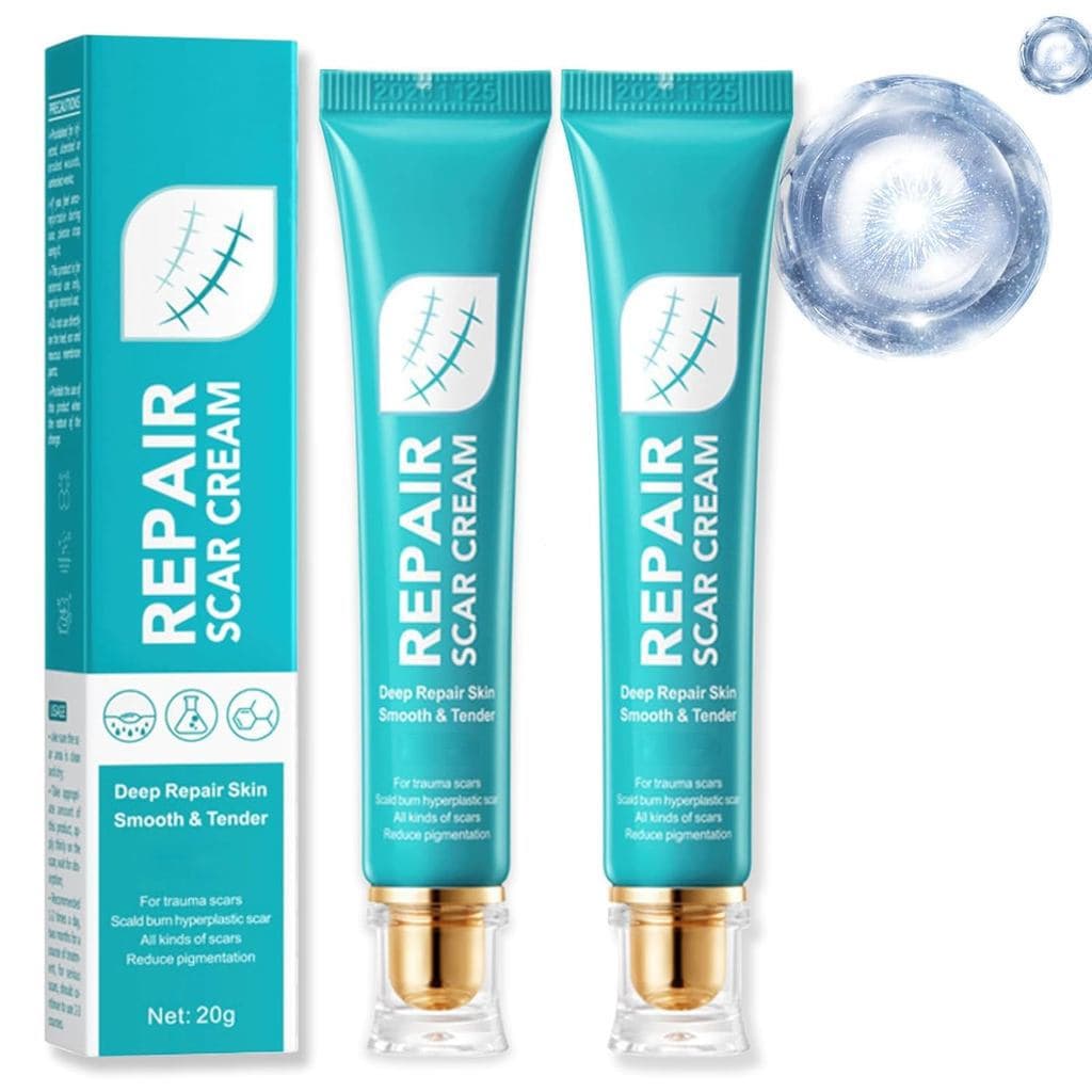 Conjunto de 2 peças de creme unissex para remoção de cicatrizes, repara cicatrizes, acalma e firma a pele, remove cicatr