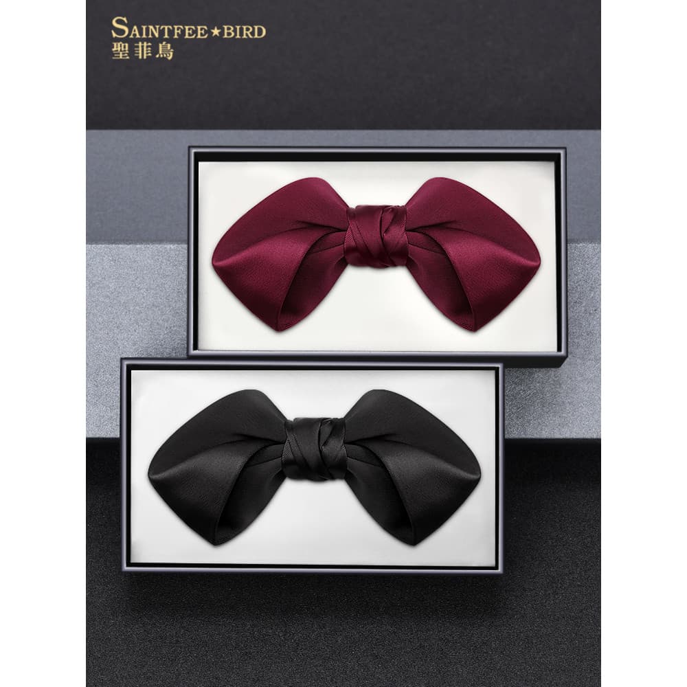 Vinho vermelho gravata borboleta casamento masculino noivo casamento vestido Formal cetim arco terno padrinhos vestido H
