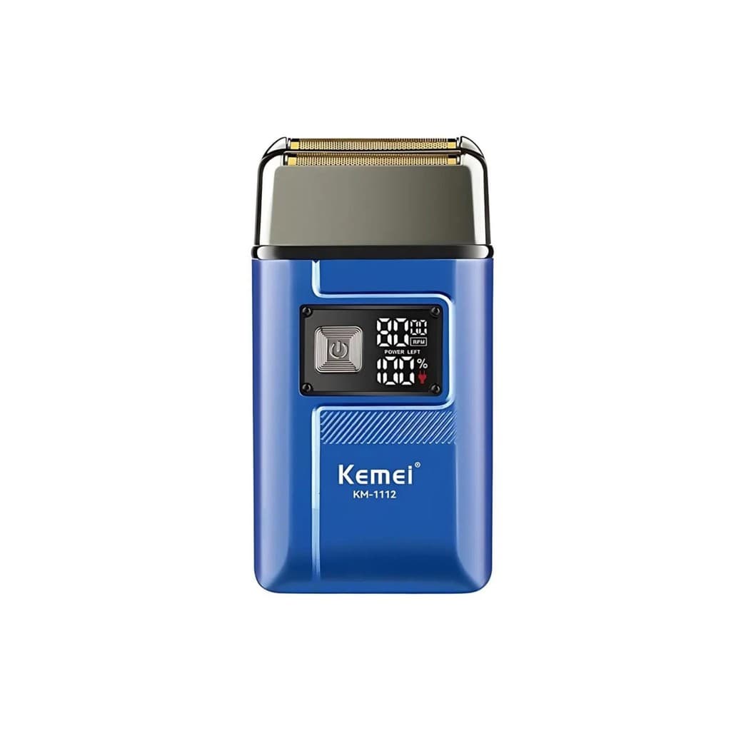 Barbeador Shaver Elétrico Kemei Km-1112 5w Recarregável Cor Azul 5v