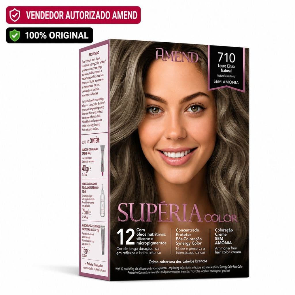 Tonalizante Amend Cosmetics Supéria Color 710 Louro Cinza Natural