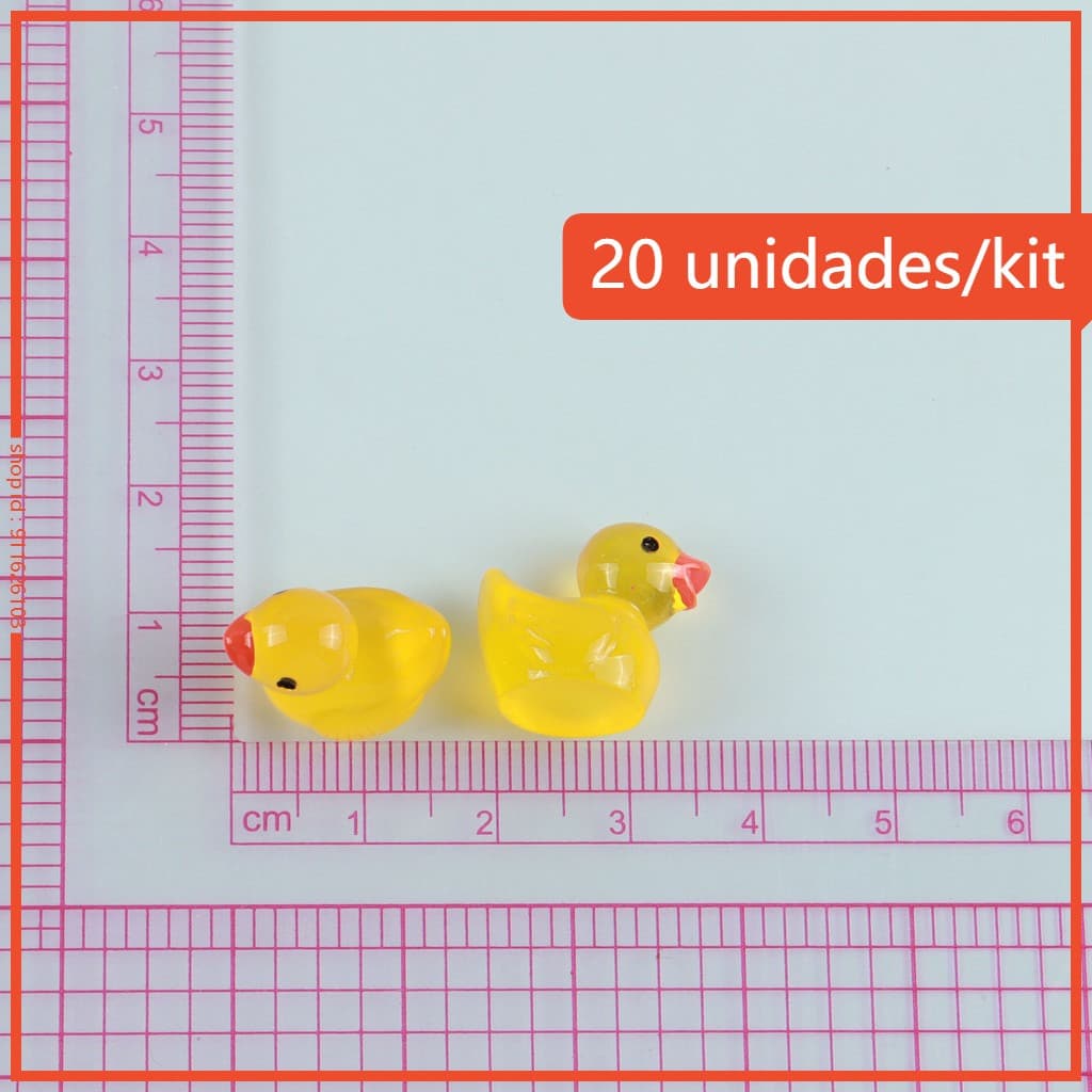 Patinho Luminoso Mini Cartoon DIY Acessório de Joia - Mini Ornamento para Carro