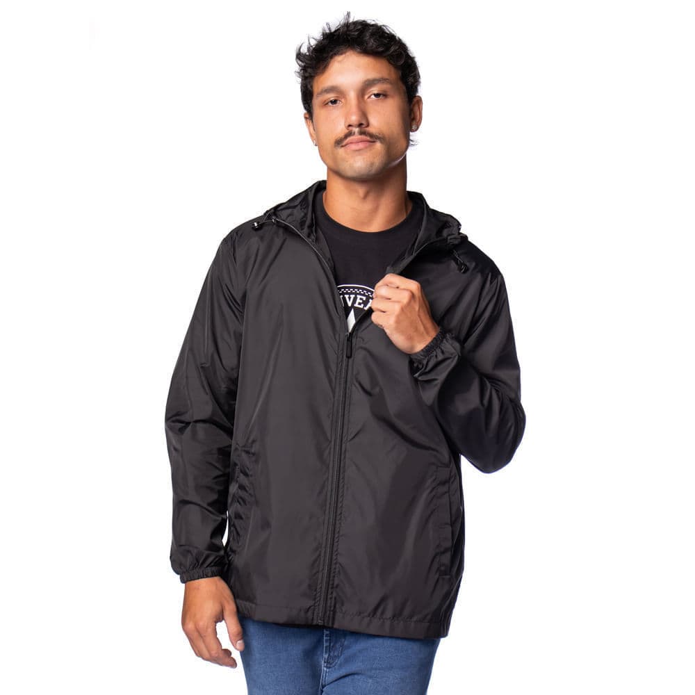 Jaqueta Masculina Open Shock Corta Vento Capuz Preto