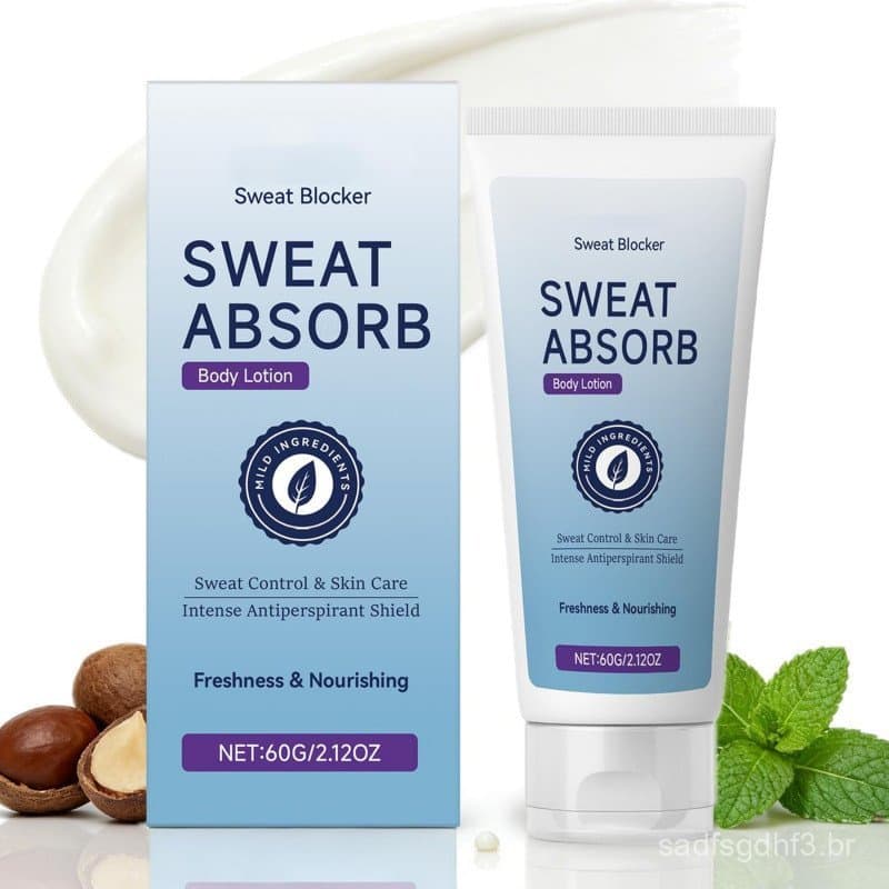 Loção Corporal Absorvente de Suor para Homens e Mulheres | Bloqueador de Suor e Antitranspirante Facial | Secagem Rápida