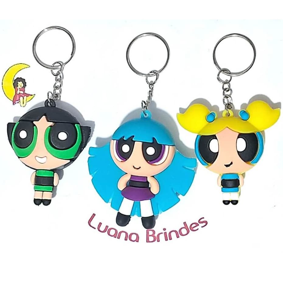 Chaveiro Meninas Super Poderosas Pacote Com 3 Unidades