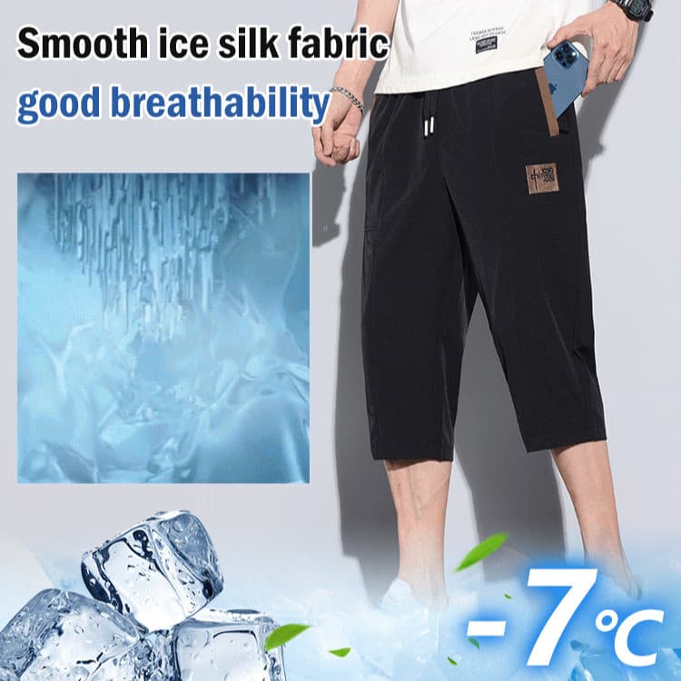 Calças SevenPoint de seda gelada para homem, elegantes e confortáveis.