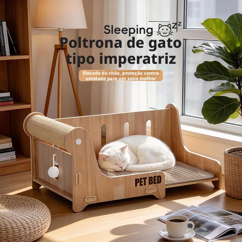 Cadeira de descanso para gatos em sisal com tábua de arranhar, durável e que não solta pelos, brinquedo para gatos com