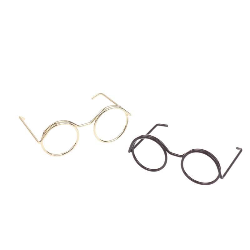 BH-TOY 10 Peças Retrô Mini Metal Redondo Boneca Óculos Armação Sem Lentes Em Miniatura Ótimo Para Acessórios De Decoraçã