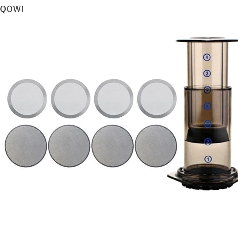 qo 2 Pçs Aeropress Cafeteira Filtro Disco De Aço Inoxidável Metal Ultra Para Cozinha Acessórios Café br