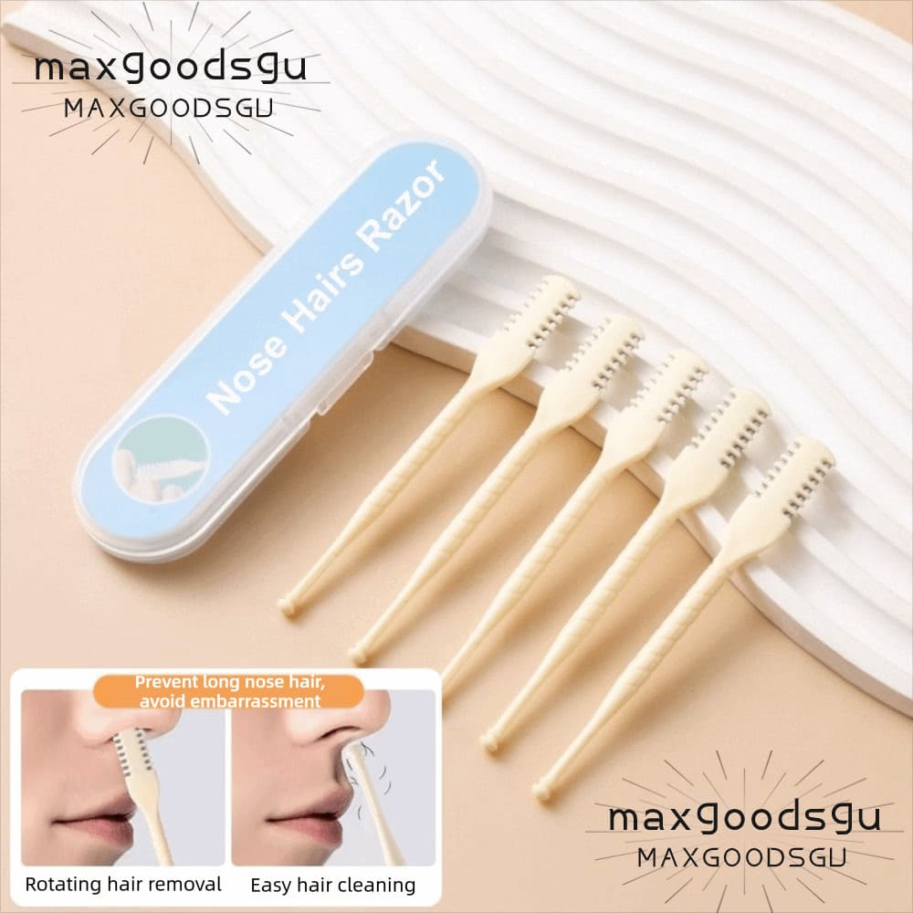 MAXGOODS 1/2/3/4/5 pcs Navalha De Pêlos Do Nariz , Lavável Com Pente , Dentes , Aparador Cabeça Dupla