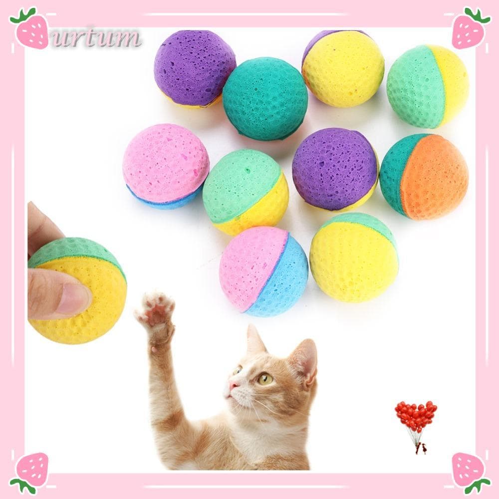 URTUM 10 Pçs/set Bolas De Brinquedo Para Gatinhos , Látex Em Cores Aleatórias Brincar De Gato , Brinquedos Coloridos Gat