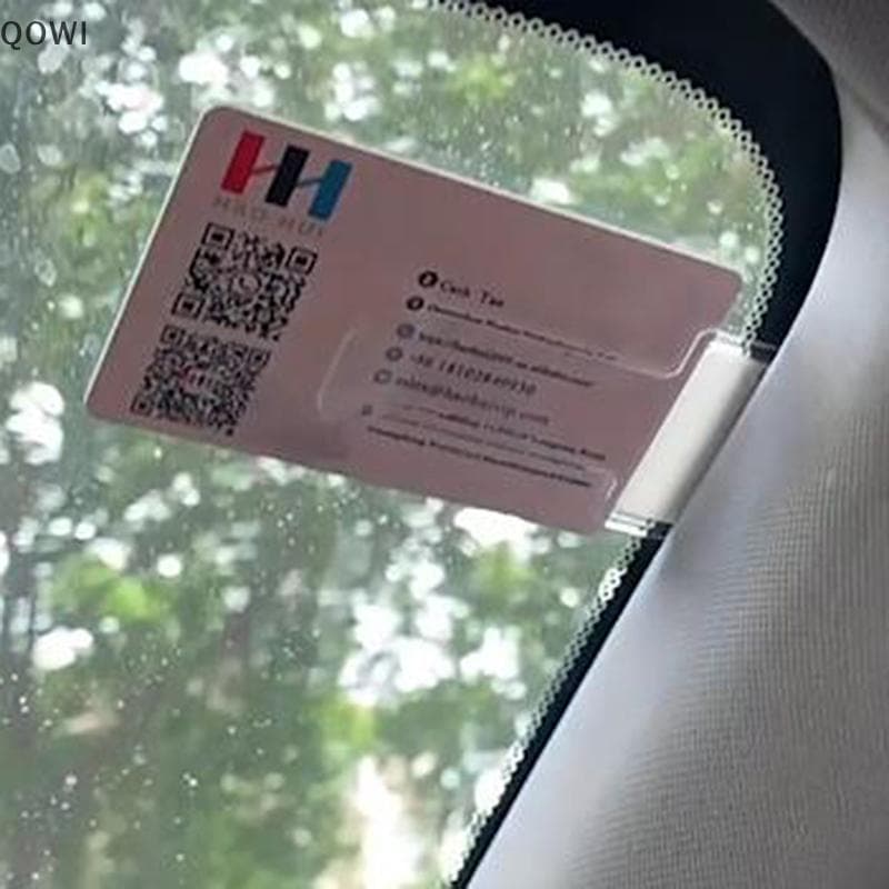 qo 5 Pçs De Plástico Transparente Estilo Do Carro Estacionamento Tiet Titular Cartão Fixador Montagem Organizador Pára-B