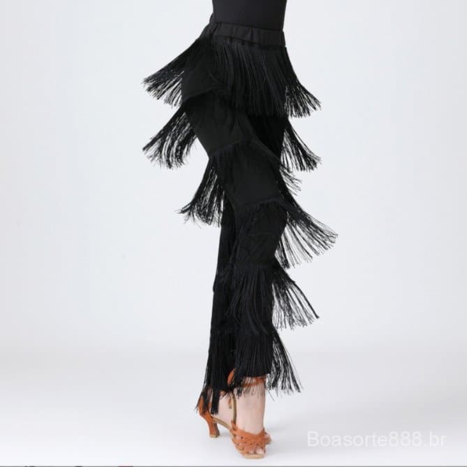 Calças De Dança Latina Com Franjas Criptografadas De Touradas