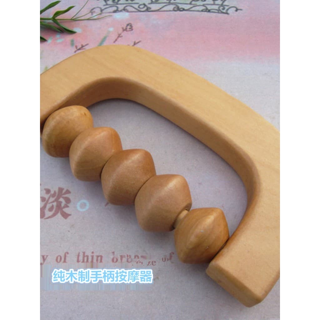 Mão de madeira segurando rolo de corpo inteiro pescoço ombro massageador Manual leve fácil de transportar massageador ma