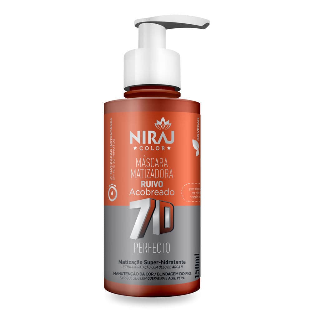 Máscara Matizadora Niraj Color 7D Perfecto Ruivo Acobreado 150ml