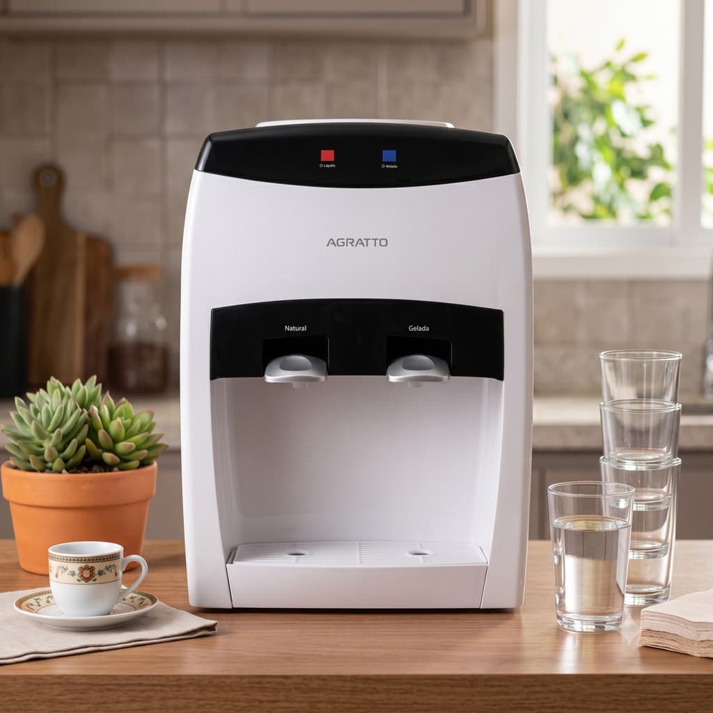 Bebedouro Eletrico Branco Agratto Bivolt 65w Escritorio Casa Cozinha Agua Gelada ou Natural Bombona