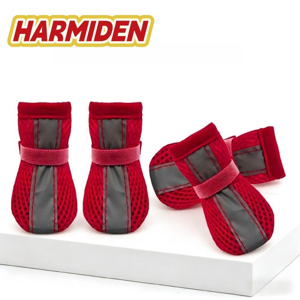 MIOSHOP 4 Pçs/SET Botas Para Animais De Estimação , Sapatos De Malha Antiderrapante Cães , Protetor Respirável Com Alça