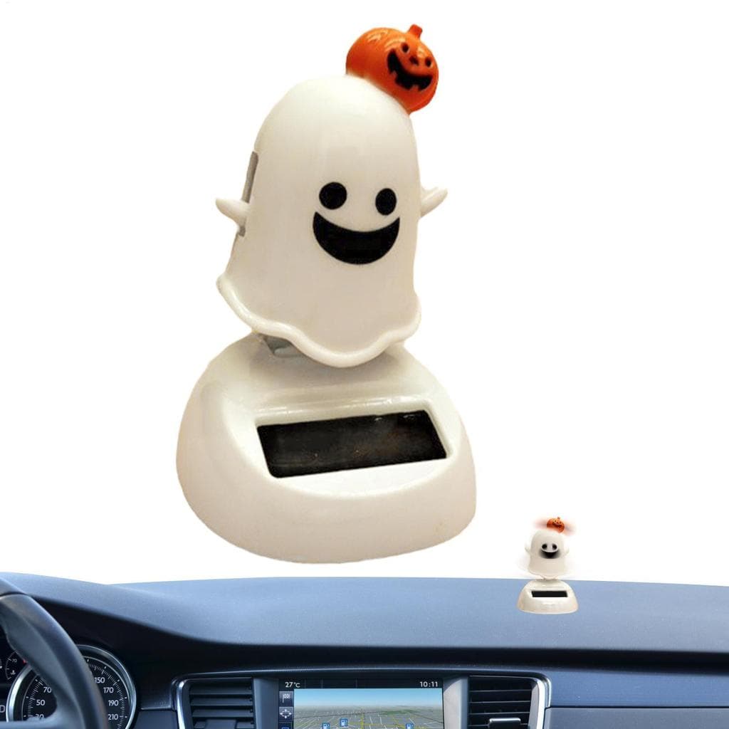 Halloween Carro Solar Fantasma Decoração Painel Do Movido A Energia Dança Bobble Cabeça Balançando Ornamento cupionbr