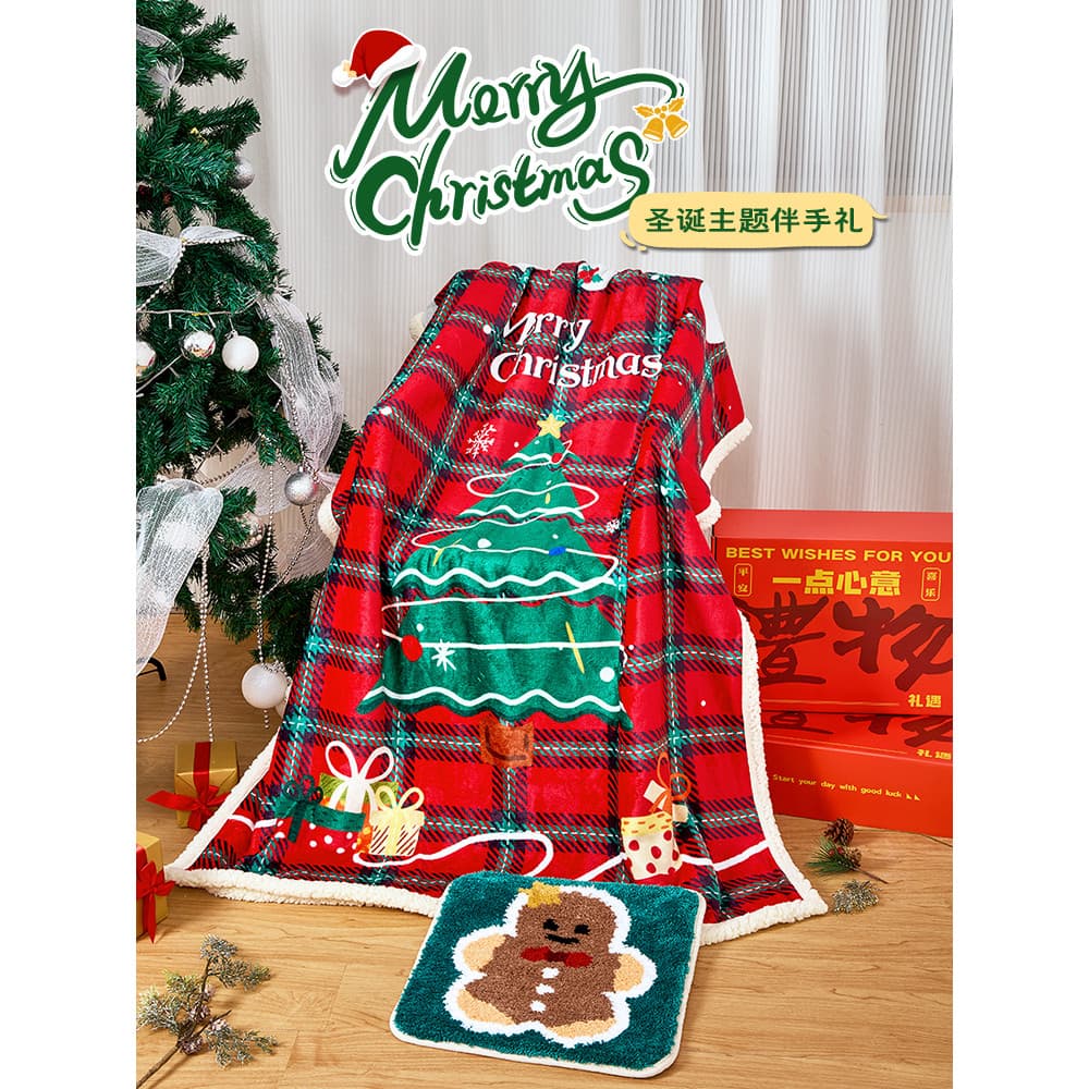Cobertor de natal vermelho sofá cobertor atmosfera fundo decoração capa pano cobertor xale Nap cobertor inverno grosso t