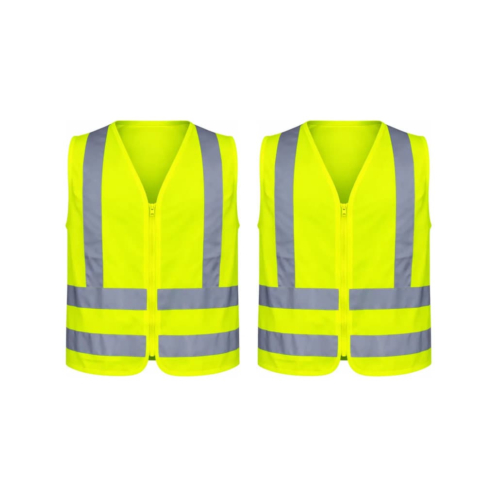 Kit 2x Coletes Segurança EPI Refletivo Amarelo Sem bolso Super Safety
