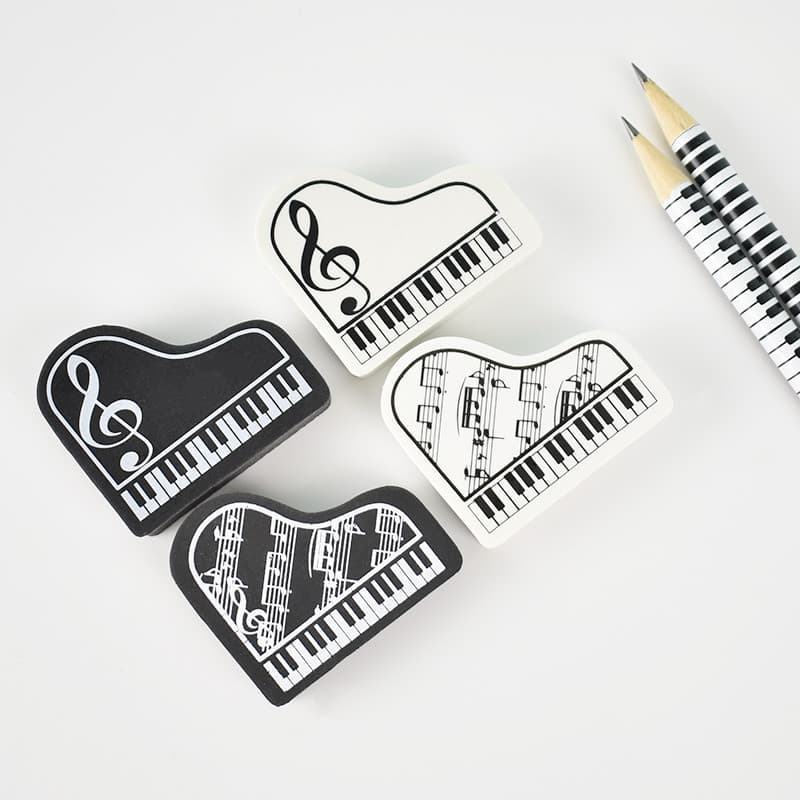 Taiwan música papelaria triângulo piano tipo música borracha agudos notação piano teclado estudante presente borracha