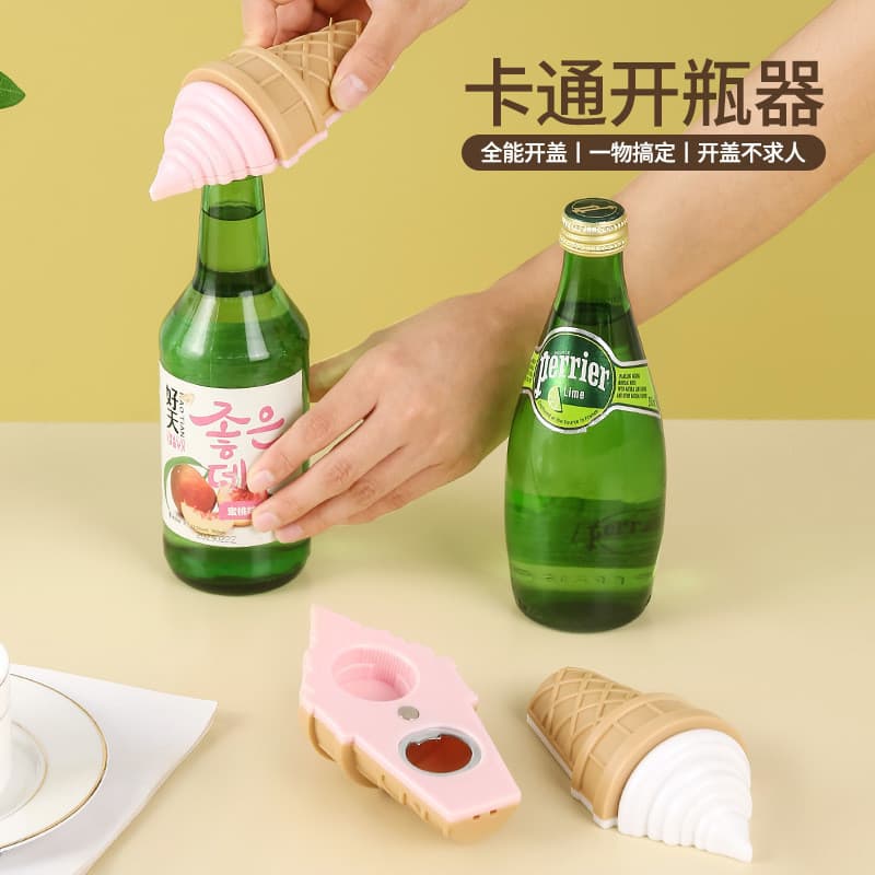 Saca-rolhas magnético simulação sorvete dos desenhos animados bonito saca-rolhas geladeira decoração tridimensional tamp