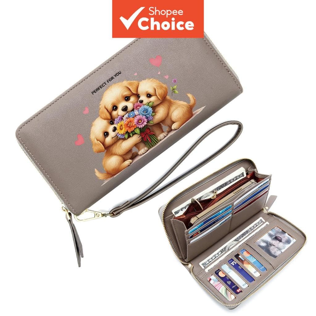 Carteira feminina casual longa, bolsa feminina de festa, carteira multi-compartimentos, bolsa de dinheiro para mulheres